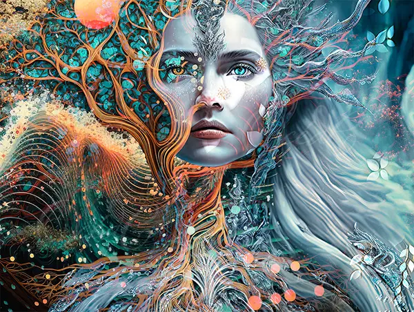 Femme entre feu et glace 